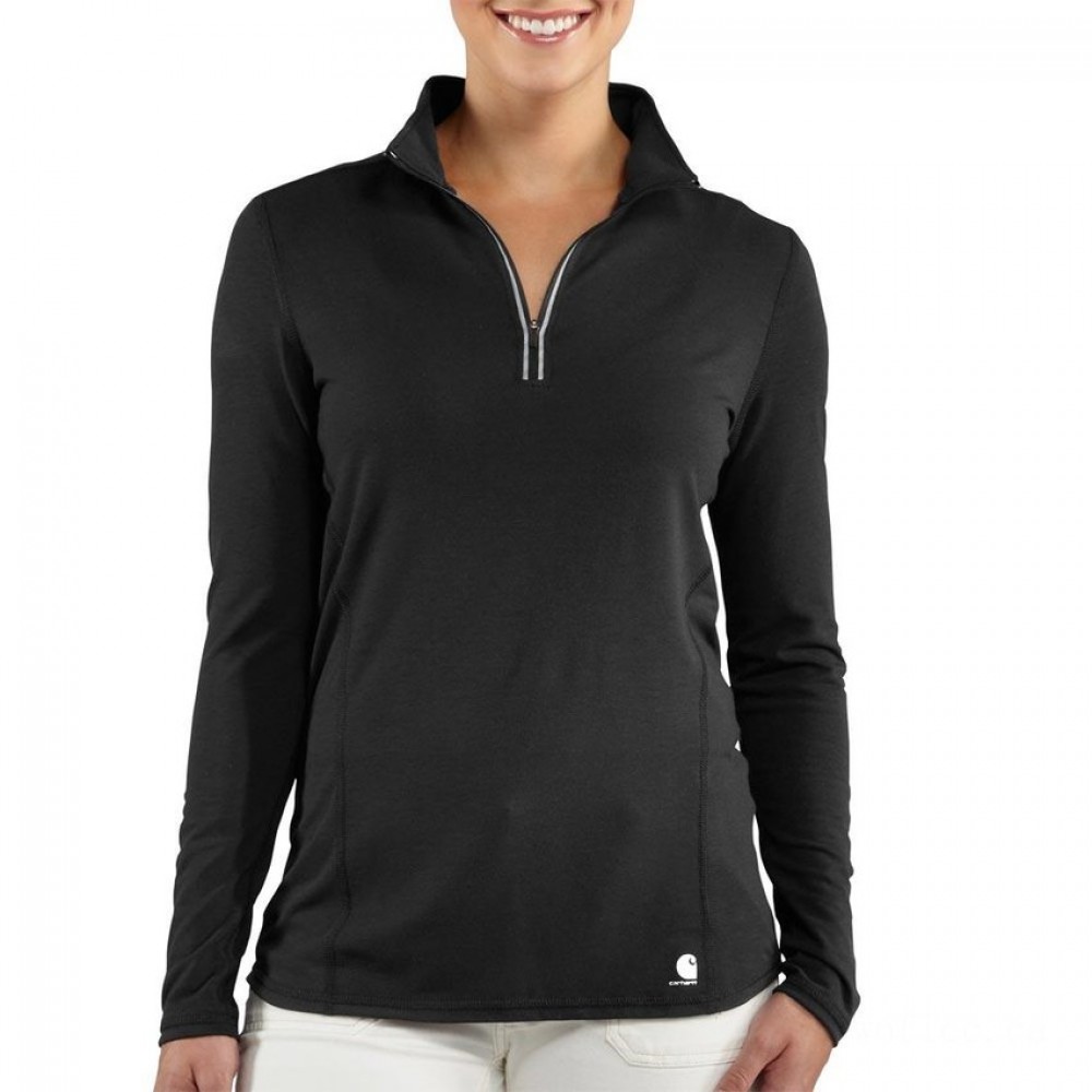 Carhartt 100440 - Women's Force® Long Sleeve Quarter Zip T-Shirt - Black