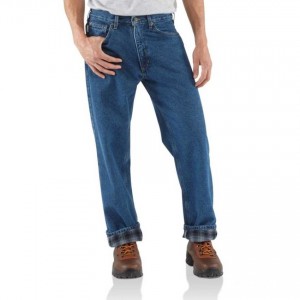 Carhartt B172 - Flannel Lined Straight Leg Relaxed Fit Jean - Darkstone