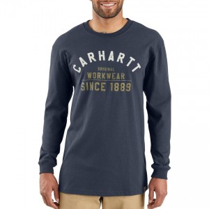 Carhartt 103839 - Original Workwear Graphic Long Sleeve T-Shirt - Navy
