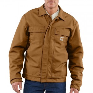 Carhartt 101625 - Flame-Resistant Lanyard Access Jacket - Quilt Lined - Carhartt Brown