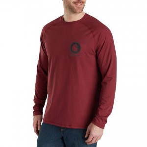 Carhartt 103306 - Force Delmont Long Sleeve Graphic T-Shirt - Red Brown Heather