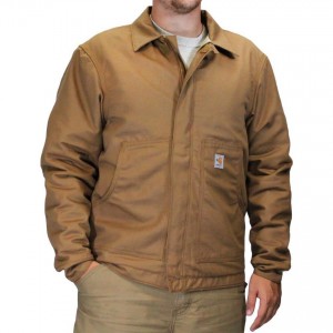 Carhartt 101624 - Flame-Resistant Dearborn Canvas Jacket - Quilt Lined - Carhartt Brown