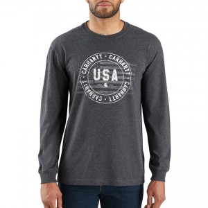 Carhartt 103847 - Lubbock USA Graphic Long Sleeve T-Shirt - Carbon Heather