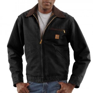 Carhartt J97 - Detroit Sandstone Duck Jacket - Blanket Lined - Black