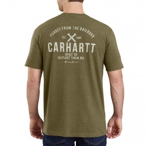 Carhartt 103562 - Maddock Outlast Graphic Short Sleeve Pocket T-Shirt - Military Olive Heather