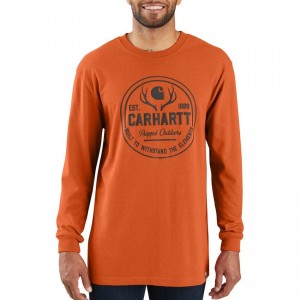 Carhartt 103846 - Workwear Hunt Rugged Outdoors Graphic Long Sleeve T-Shirt - Amberwood Heather