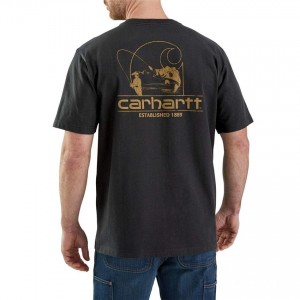 Carhartt 103561 - Workwear Logo Fish Graphic Short Sleeve Pocket T-Shirt - Black