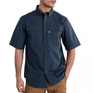 Carhartt 101555 - Foreman Solid Short Sleeve Work Shirt - Navy