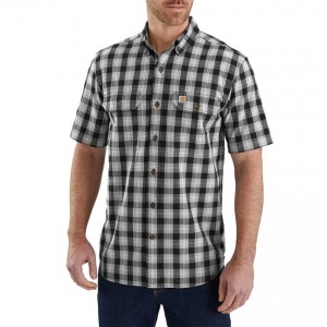 Carhartt 103553 - Fort Plaid Short Sleeve Shirt - Black