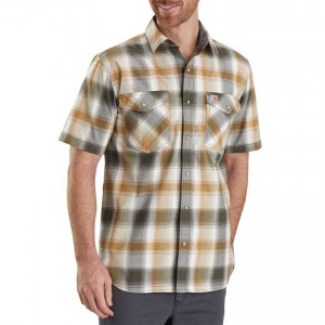 Carhartt 103007 - Rugged Flex® Bozeman Plaid Short Sleeve Shirt - Olive