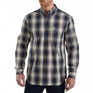 Carhartt 103899 - Essential Plaid Long Sleeve Shirt - Navy