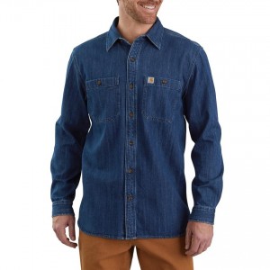 Carhartt 104145 - Denim Long Sleeve Shirt - Levee