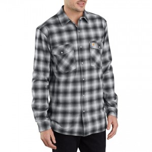 Carhartt 103855 - Rugged Flex® Hamilton Snap-Front Plaid Long Sleeve Shirt - Shadow