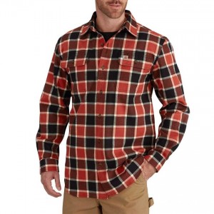 Carhartt 102815 - Hubbard Plaid Long Sleeve Shirt - Chili