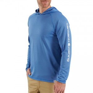 Carhartt 103002 - Force® Fishing Long Sleeve Hooded Sweatshirt - Federal Blue