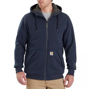 Carhartt 103308 - Rain Defender® Rockland Sherpa-Lined Hooded Sweatshirt - New Navy