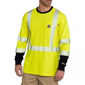 Carhartt 102905 - Flame Resistant High-Visibility Long Sleeve T-Shirt - Class 3 - Bright Lime