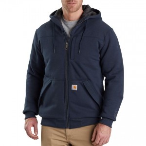 Carhartt 103312 - Rain Defender® Rockland Quilt-Lined Hooded Sweatshirt - New Navy