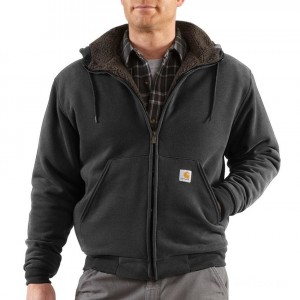 Carhartt 100072 - Sherpa Lined Zip Front Hooded Sweatshirt - Black