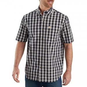 Carhartt 104174 - Relaxed Fit Lightweight Plaid Shirt - Black