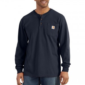 Carhartt K128 - Long Sleeve Henley T-Shirt - Navy