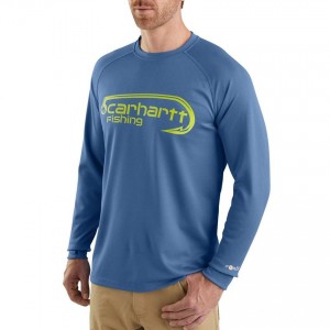 Carhartt 103571 - Force Fishing Graphic Long Sleeve T-Shirt - Federal Blue