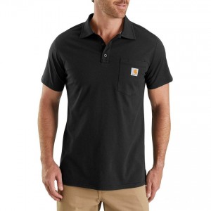 Carhartt 103569 - Force Delmont Short Sleeve Polo Shirt - Black