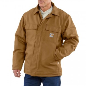 Carhartt 101618 - Flame-Resistant Duck Traditional Coat - Quilt Lined - Carhartt Brown
