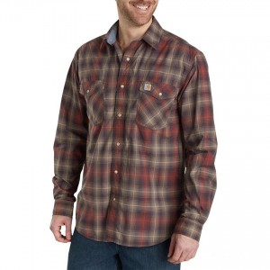 Carhartt 103319 - Rugged Flex® Bozeman Plaid Long Sleeve Shirt - Dark Brown