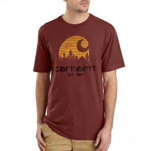 Carhartt 103564 - Maddock Mountain C Graphic Short Sleeve T-Shirt - Fired Brick Heather