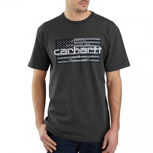 Carhartt 103567 - Lubbock Craftsmanship Flag Short Sleeve T-Shirt - Carbon Heather