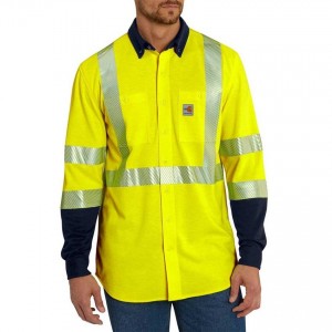 Carhartt 102843 - Flame Resistant High-Visibility Force Hybrid Shirt - Bright Lime