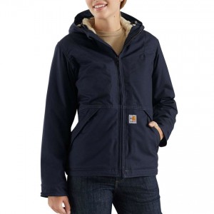 Carhartt 102694 - Women's Flame Resistant Full Swing® Quick Duck® Jacket - Sherpa Lined - Dark Navy
