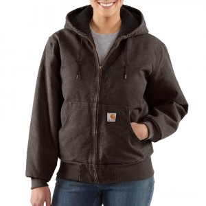 Carhartt WJ130 - Women's Sandstone Active Jacket - Quilt Flannel Lined - Dark Brown