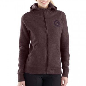 Carhartt 103403 - Women's Force® Delmont Zip Front Hooded Sweatshirt - Fudge Heather