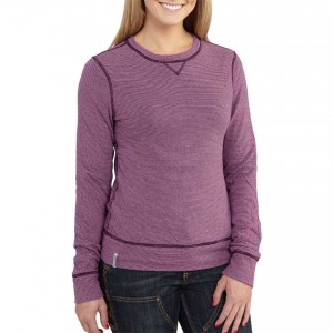 Carhartt 102184 - Women's Pondera Long Sleeve Crewneck T-Shirt - Potent Purple Heather