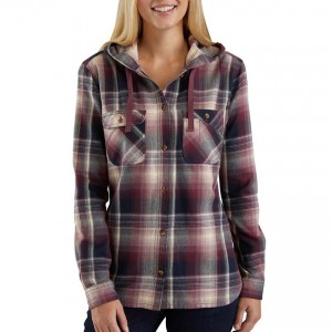 Carhartt 103235 - Women's Beartooth Hooded Flannel Shirt - Flint