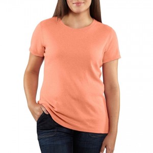 Carhartt 100338 - Women's Calumet Short Sleeve Crewneck T-Shirt - Peach Fuzz Heather