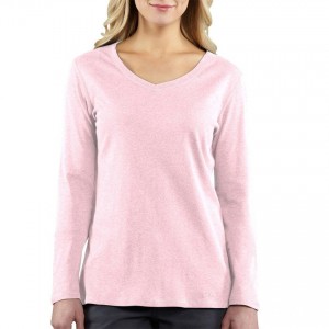 Carhartt 100683 - Women's Calumet Long Sleeve V-Neck T-Shirt - Light Blossom Heather