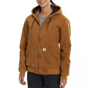 Carhartt 102745 - Women's Sandstone Active Jac - Quilted Flannel Lined - Carhartt Brown