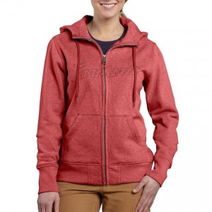 Carhartt 100704 - Women's Clarksburg Zip Front Hooded Sweatshirt - Wild Rose Heather