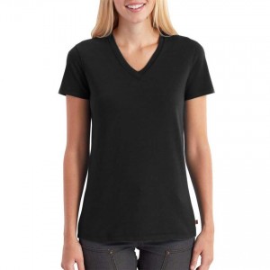 Carhartt 102452 - Women's Lockhart Short Sleeve V-Neck T-Shirt - Black