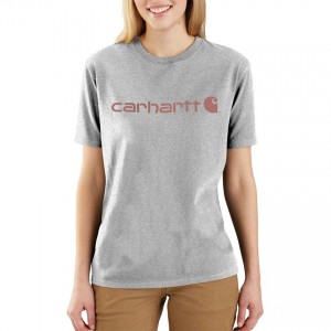 Carhartt 103592 - WK195 Women's Workwear Logo Short Sleeve T-Shirt - Heather Gray