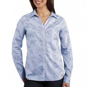 Carhartt WS014 - Women's Embroidered Woven Shirt - Light Periwinkle