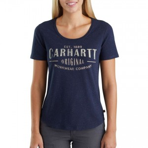 Carhartt 103589 - Women's Lockhart Graphic Workwear Short Sleeve T-Shirt - Navy Nep