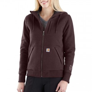 Carhartt 103242 - Women's Rain Defender® Rockland Hooded Sweatshirt - Quilt Lined - Fudge Heather