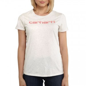 Carhartt 100327 - Women's Short Sleeve Signature T-Shirt - Winter White Heather
