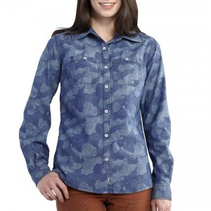 Carhartt 102074 - Women's Milam Printed Shirt - Washed Indigo Chambray