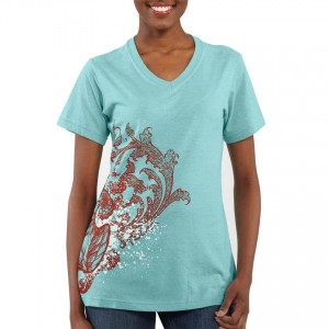 Carhartt WK038 - Women's Vine Short-Sleeve T-Shirt - Turquoise Heather