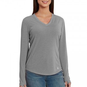 Carhartt 102759 - Women's Force Ferndale Long Sleeve T-Shirt - Asphalt Heather